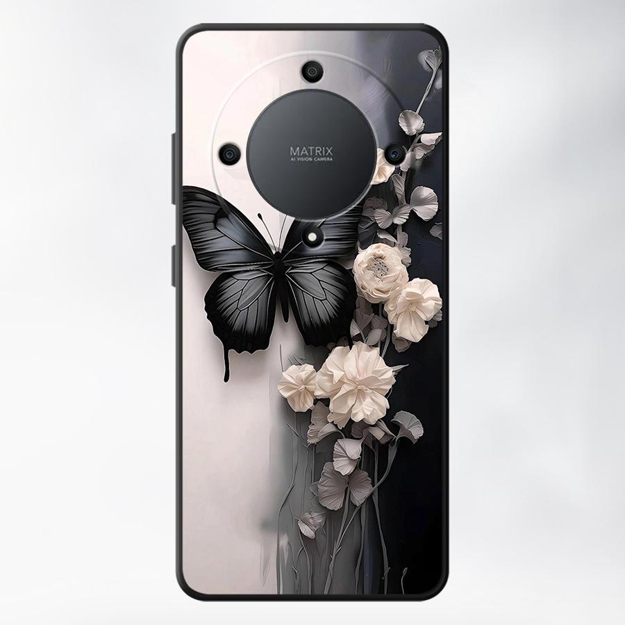 Beautiful Fashion Butterfly Black Soft Phone Cover Case for Honor X8 X9a Magic5Lite 200 400 Lite 70 90 8X X5b X7 X6 Honor 8X