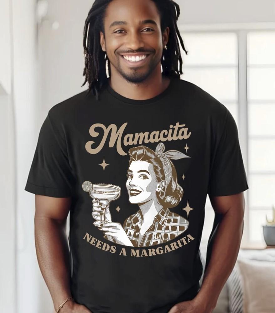 Mamacita Needs A Margarita Black T-Shirt S-5XL, Gildan 5000 Unisex T-Shirt S