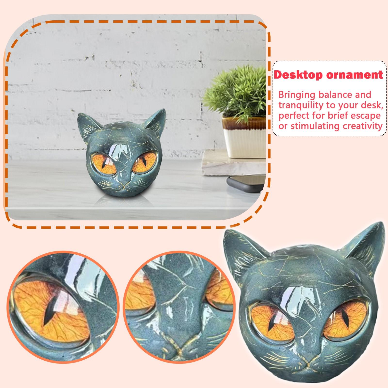 

Роскошная каменная скульптура черных кошек, Элегантный домашний декор и готовое к подарку произведение искусства, Подарки для любителей кошек, женщин, мужчин One Size