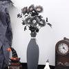 Halloween Eye Black Simulated Rose Branch, Gothic Style Fake Flower Ornament, Home and Office Desktop Decoration