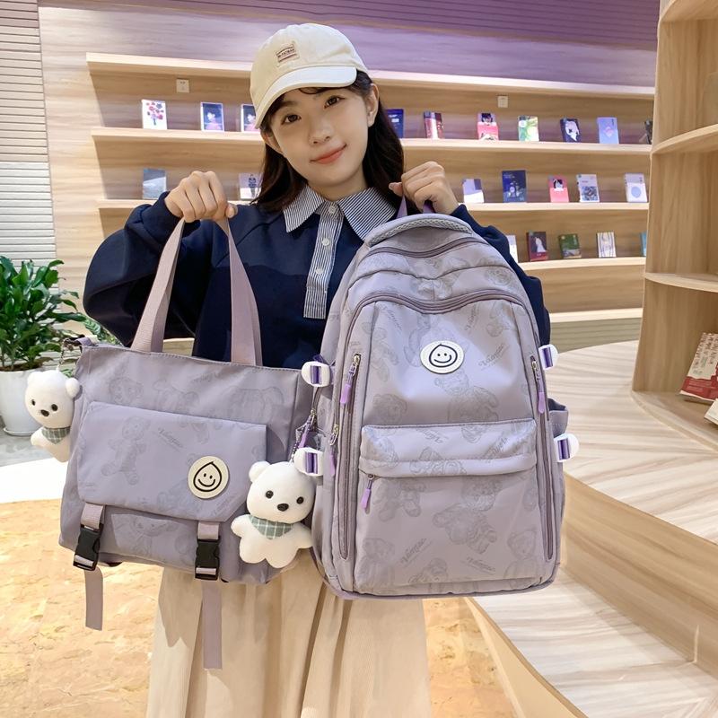New schoolbag, large capacity and high capacity, backpack for junior high school students, simple casual backpack for primary school students