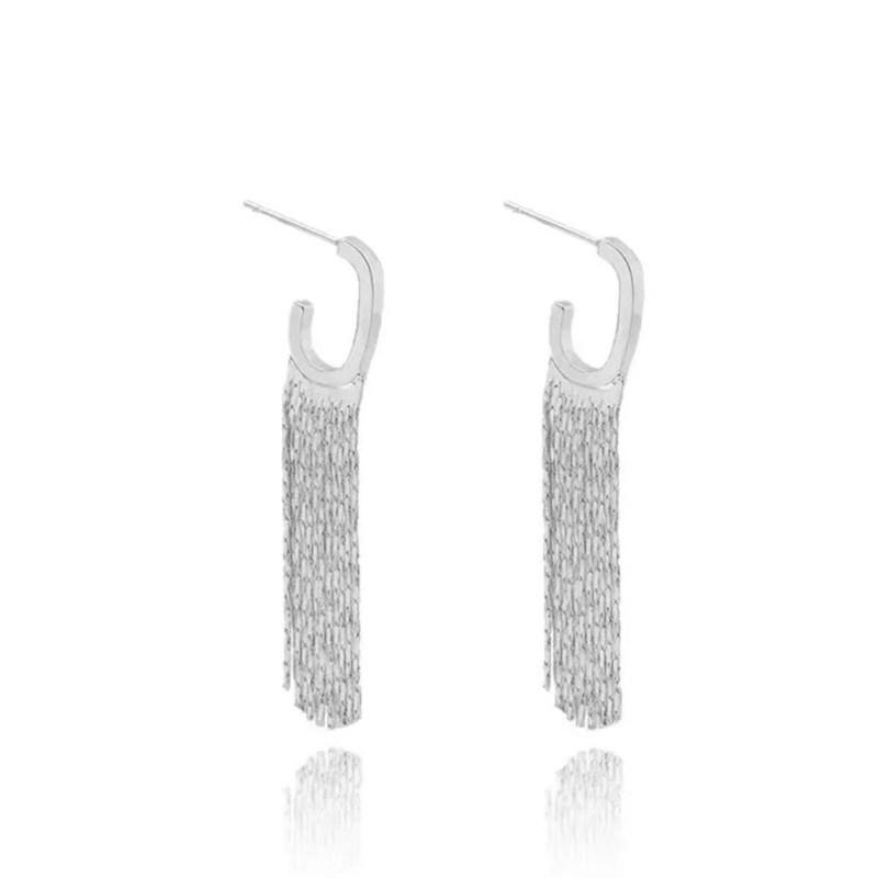 Fashion Statement Gold Silver Color Long Metal Chain Bling Tassel Earrings for Women Wedding Ms Hot Jewelry Pendant Gift