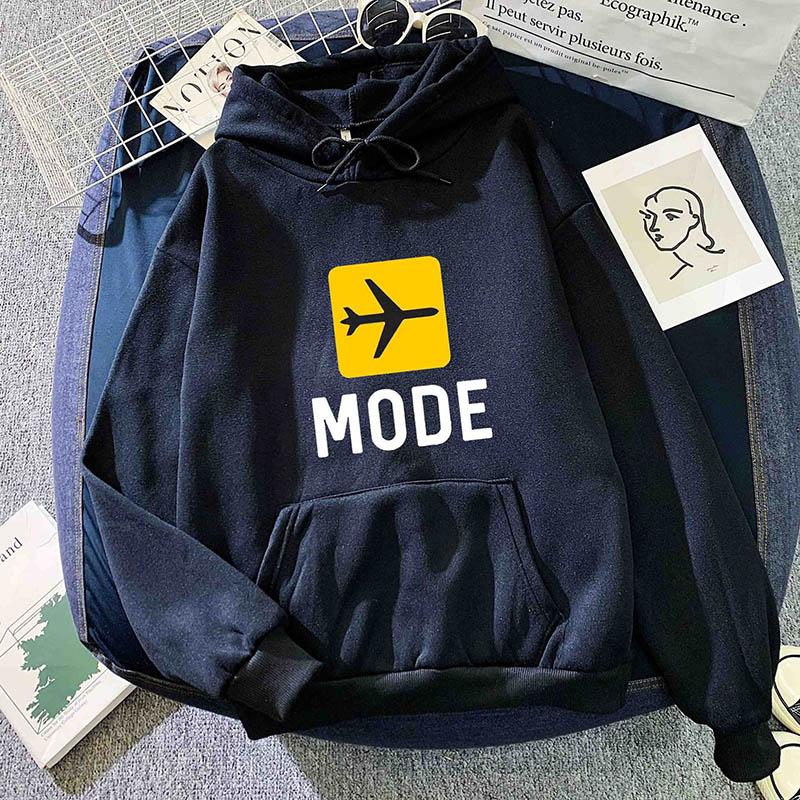 Autumn Hoodie Women's Casual Hooded Sweatshirt Creative Hoodie Matching Streetwear Flight Mode Pattern Monogram Hoodie