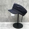 The Version Is Super Positive! Niche Old Money Style Shows Temperament Flat Top Hat Men'S And Women'S Autumn Retro Pinstriped Black And Blue Beret