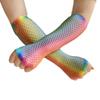 2 Paare/los Sexy Kurze Mesh Hohl Punk Regenbogen Fischernetz Handschuhe Weibliche Spitze Elastische Lange Hiphop Sommer Halb Finger Sonnencreme Fäustlinge