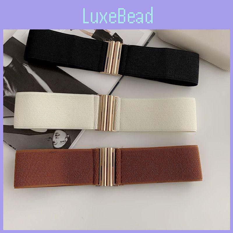 Fashionable Korean Style Women's Versatile Black And Purple Elastic Waist Belt For Dresses