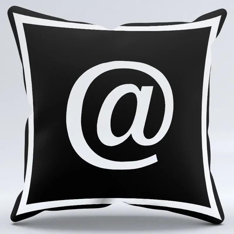Simple Black and White Letter Print Pattern Home Bedroom Living Room Sofa Car Office Decoration Pillowcase