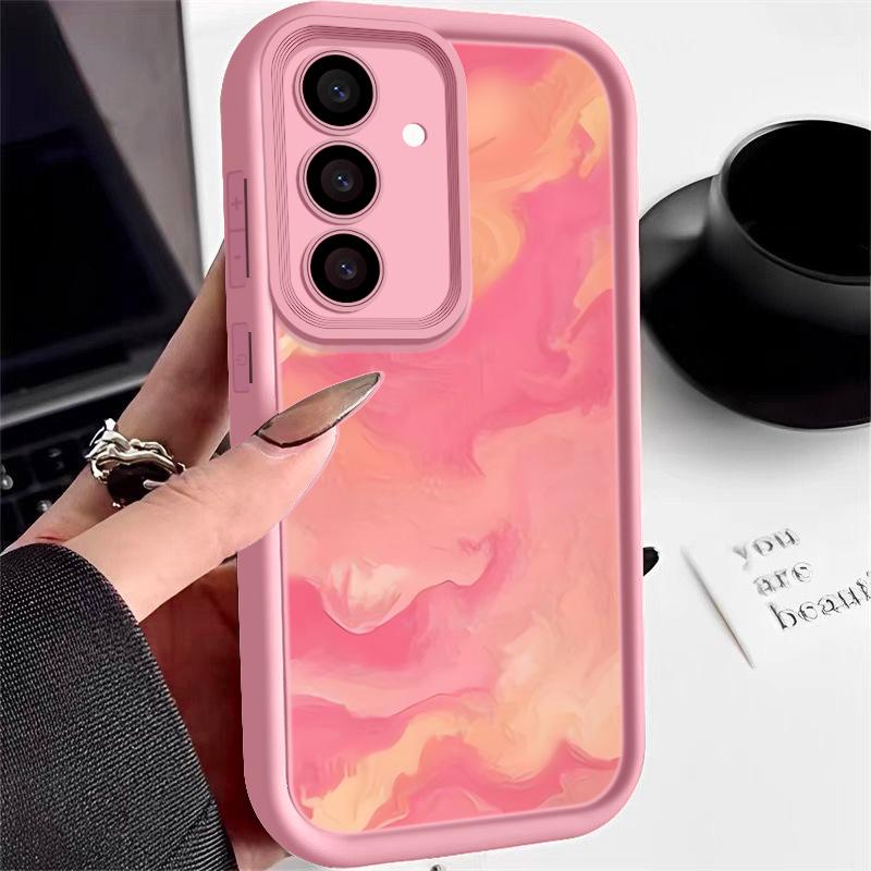 Sea Wave Pattern Shockproof Case For Samsung S24 FE S23 Ultra S22 S21 A16 A55 A15 A35 A54 A25 A34 A14 TPU Lens Protection Soft Matte Phone Cover
