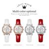 OLEVS 9933 Mode Dameshorloges Wit Leer Vrouwelijk Waterdicht Kwarts Horloge Dameshorloge Reloj