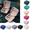 Single Layer Storage Box Small Travel Leathers Jewelry Box Zipper Holder for Rings Earrings Necklaces Storage Display