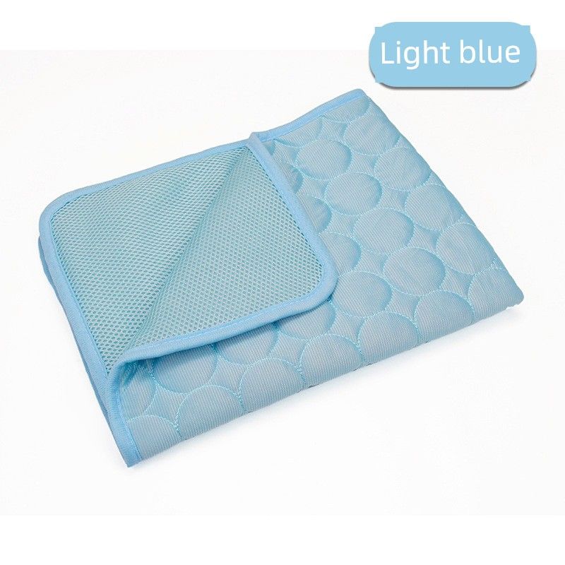 

Breathable Ice Silk Cat Nest Pet Supplies Summer Dog Mat Pet Ice Mat Summer Cool Dog Bed Pet Cat Mat S-50X40 ice silk mat Light blue-Ice Silk Pad