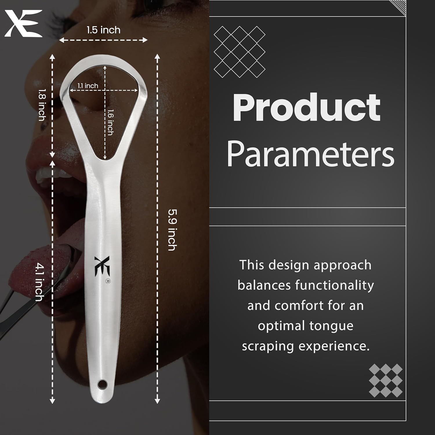 XE 2 Pcs Tongue Scraper Y Shape – Stainless Steel Metal Tongue Scraper for Bad Breath Treatment, Oral Hygiene Tongue Cleaner for Men and Women