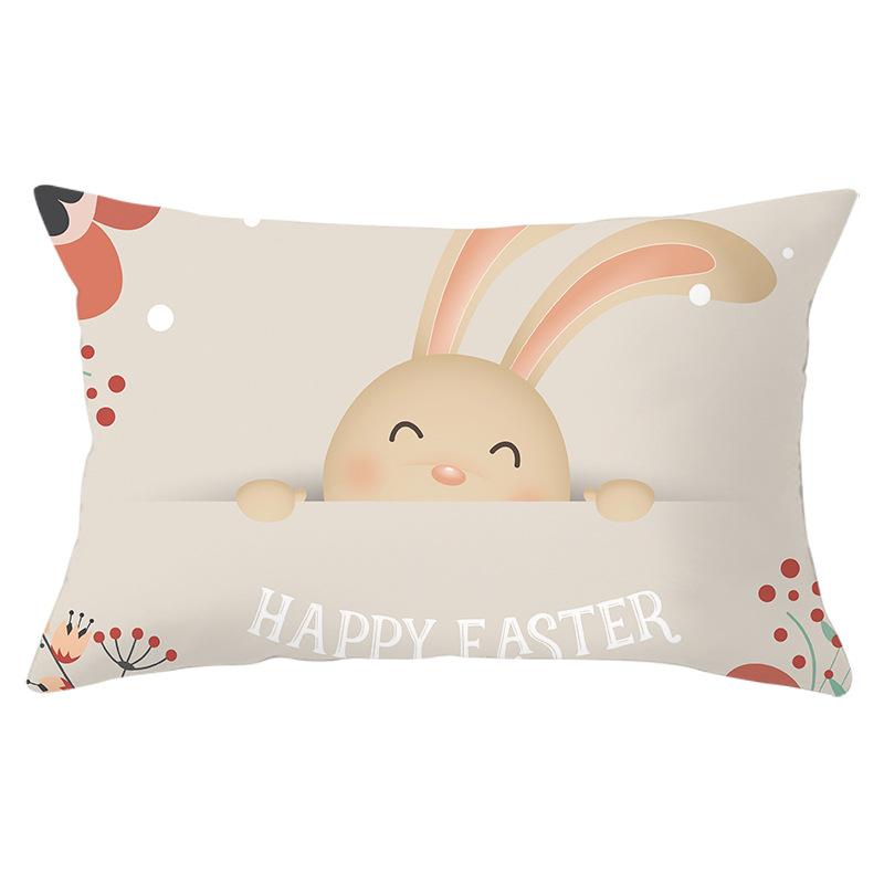 Easter Lumbar  Pillowcase Decorative Sofa Cushion Case Bed Pillow Cover Home Decor Car Cushion Cover Rabbit Pillow Case 30*50cm