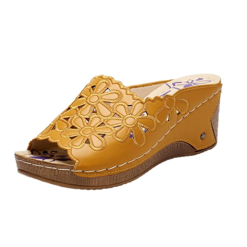 

Fashion Fashion Women Shoes Sandals Summer Wedge Shoes Woman Casual Women s Sandals Slip On Party Zapatos De Mujer Female Footwear 36 жёлтый