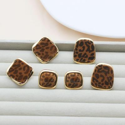 Boucles d'oreilles de luxe rétro à imprimé léopard automne/hiver pour femmes