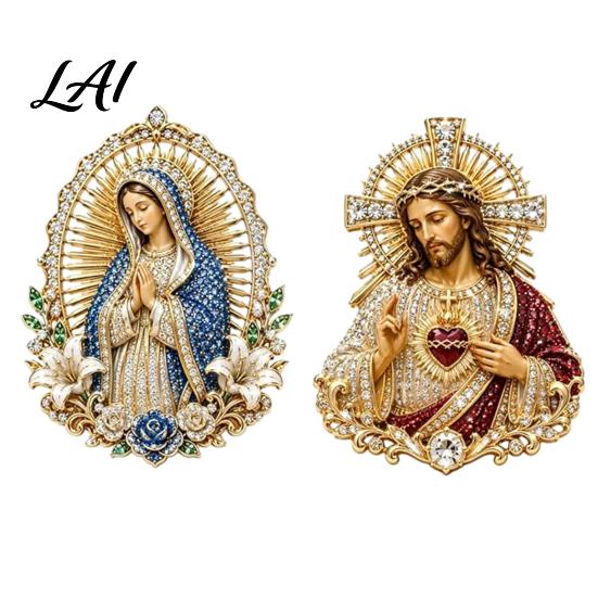 Confirmation Decoration Pin Sacred Heart of Jesus Brooch Souvenir Christian Faith Accessory with Enamel Brooch Pin Catholic Lapel Inspirational Gift