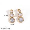 Geometric Stainless Steel Earrings With Zirconia For Women Summer Fashion Jewelry
