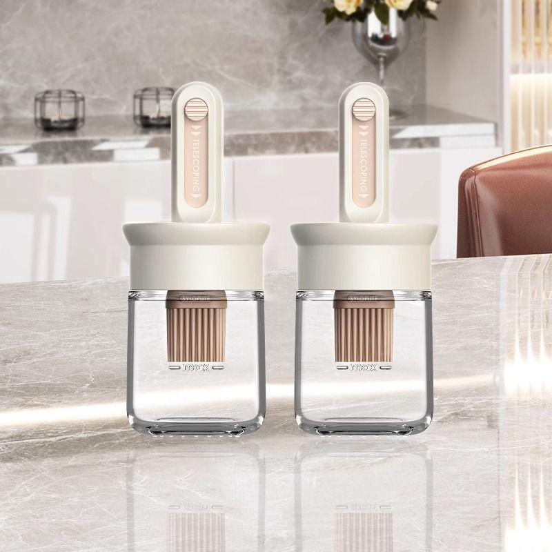 GIANXI Food Grade Baking BBQ Brush Oil Brush Oil Bottle One Glass Household Heat Resistant Kitchen Silicone Brush BBQ Tools
