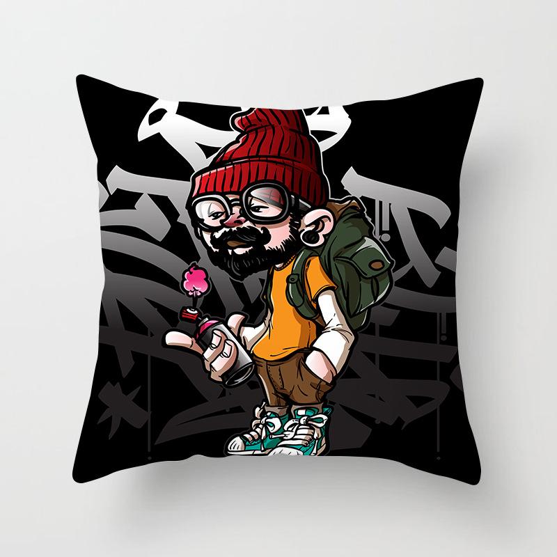 Japanese Ninja Character Digital Single-sided Printing Sofa Pillow Cushion Cover Home