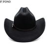 Nuovo Cappello da Cowboy Western Vintage per Uomo Gentleman Donna Jazz Cowgirl con Pelle a Falda Larga Cloche Cappelli Sombrero Hombre