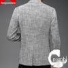 Herren Casual Frühling/Herbst Baumwolle Leinen Blazer Jacke