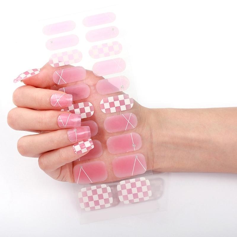 Semi Cured Gels Nail Strips Gels Nails Stickers Nails Polish Strips Light Required Gels Nail Wrap Nails Art Stickers