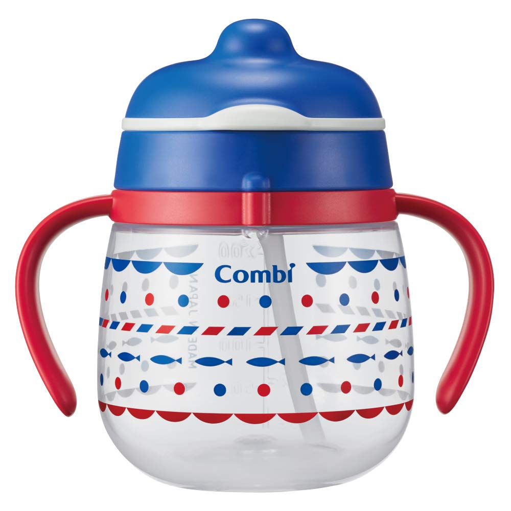 Combi Rakumug First Straw Marine Blue 240ml (x 1)