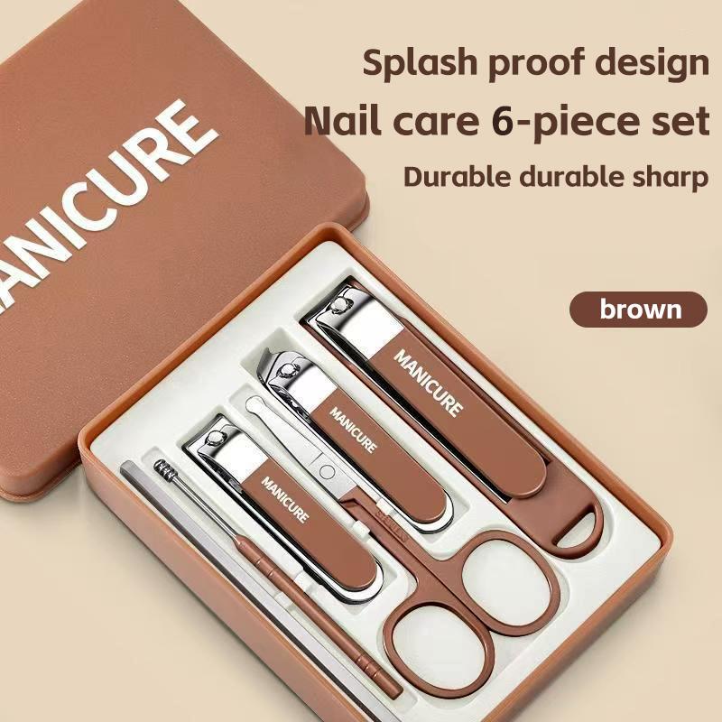 Xiaomi New Nail Set 4/6 Stainless Steel Splash Proof Nail Clippers Set Advanced Home Special Nail Clippers Nail Beauty Tool Set