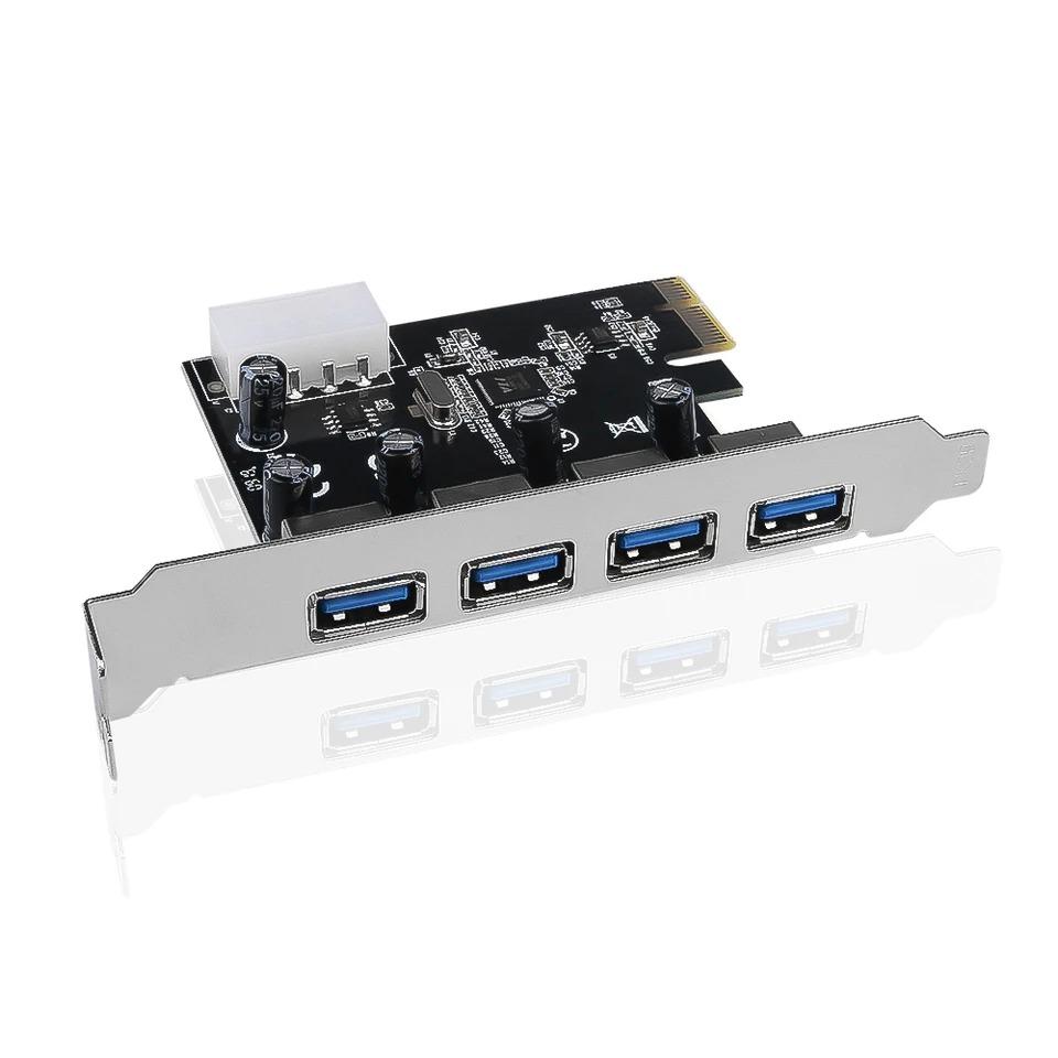 4portová USB 3.0 rozšiřující karta PCI-E PCI Express PCIe USB 3.0 HUB adaptér 5 Gb/s USB 3.0 řadič USB 3 0 PCI e PCIe Express