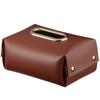 J Nordic style simple modern design living room central table Napkin Holder hand made leather tissue box  Paper Case storage box