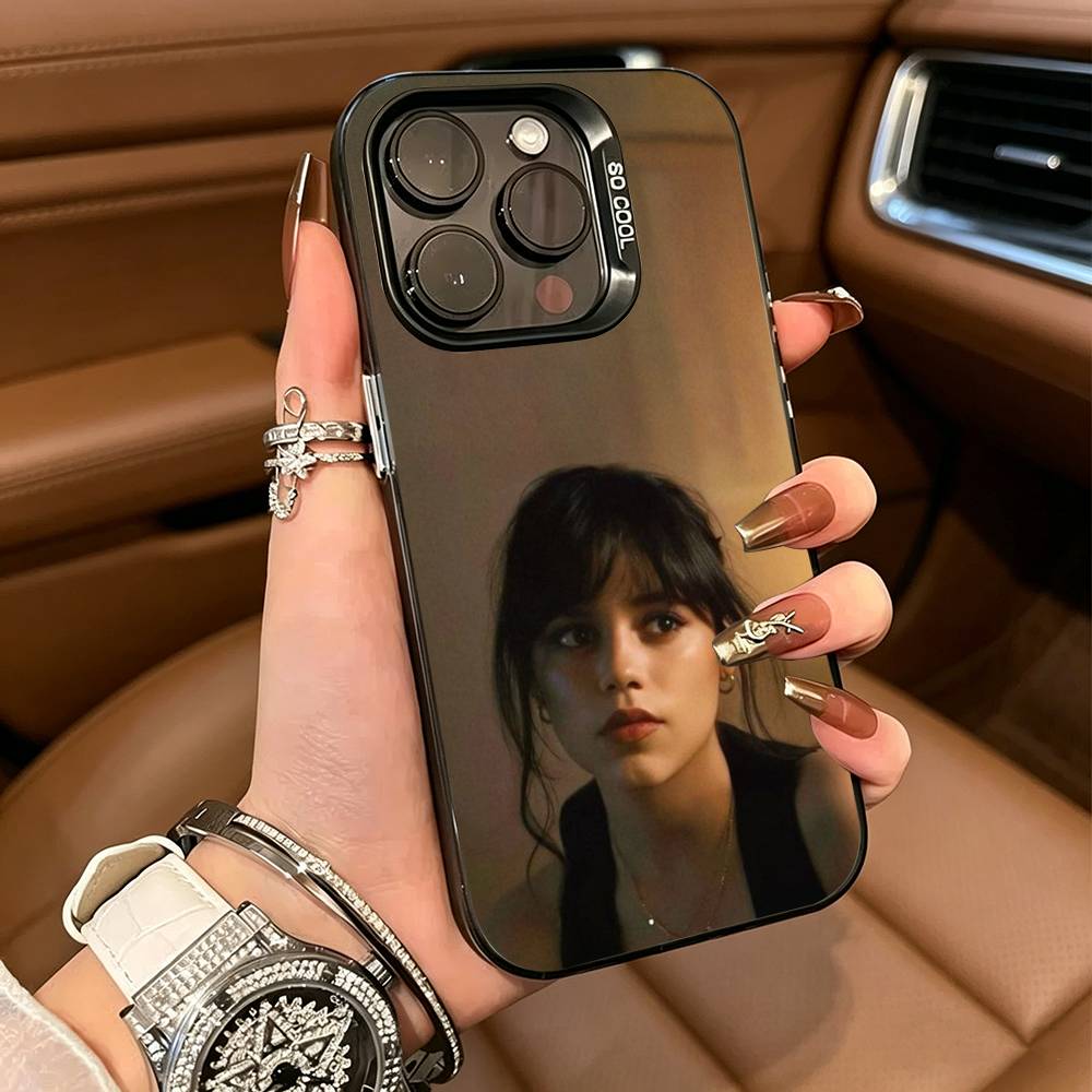 Famous actress--Actress J-Jenna-O-Ortega Phone Case For IPhone17 16 11 12 13 14 15 16 Pro Max Cover Colored Silver Funda Bumber