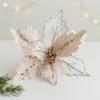 2Pcs/set Glitter Artificial Christmas Flowers Simulation Xmas Tree Ornaments  Christmas