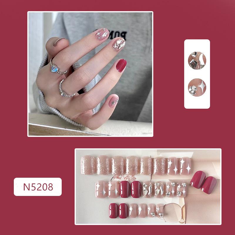 French Bow Press-On Student Nails: Handmade Short, Gentle Daily Wear