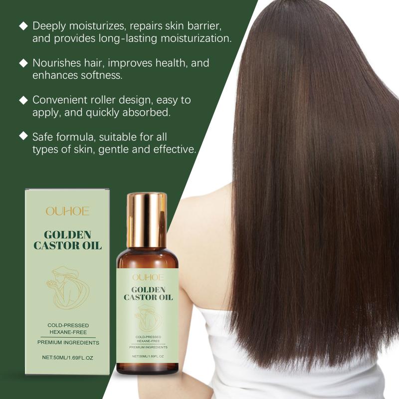 Castor Oil Roll On Multipurpose Hair Strengthener and Anti Aging Skin Care for All Seasons
