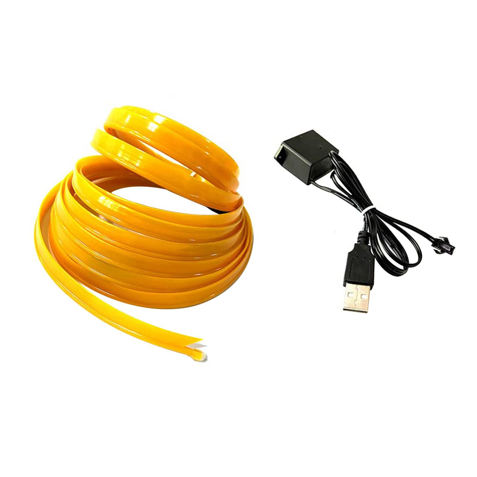 

USB EL Wire 10 M/5 M/3 M Гибкая неоновая световая трубка DC 5 В Неоновая трубка Освещение салона автомобиля Световая полоса для внутренней отделки Декоративная 5 жёлтый