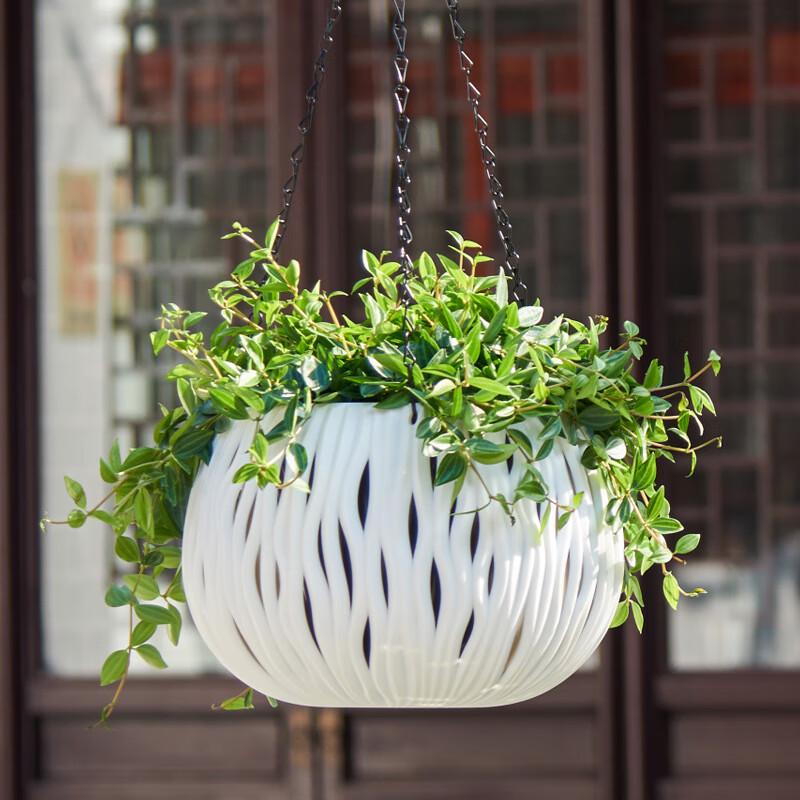 Outdoor Hanging Imitation Rattan Planter