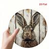 Vintage Brown Rabbit Round Metal Sign 7.87 Inch Funny Country Wall Decor Bedroom Living Room