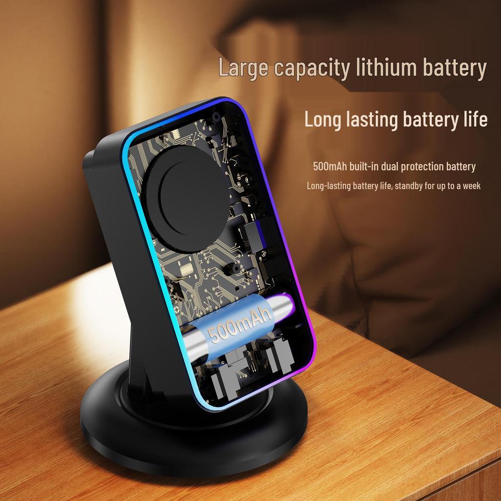 3-in-1 RGB Wireless Charging Stand with Bluetooth Speaker & Phone Holder