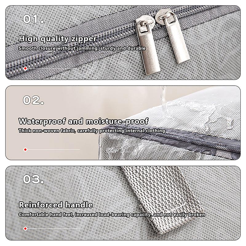 Bear Pattern Clothing And Quilt Storage Bag Non-Woven Fabric Thickened Bedroom Storage Travel Moving Bag