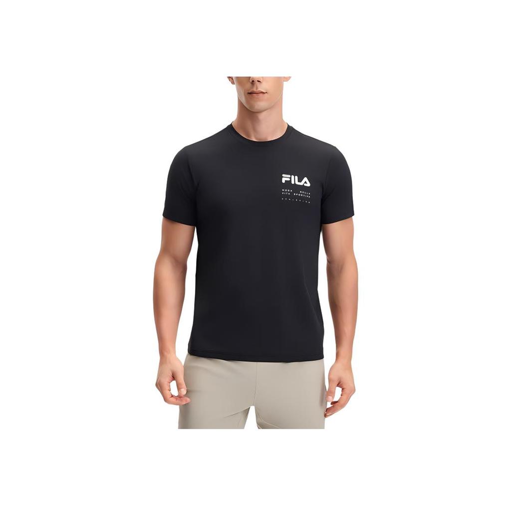 New FILA Fitness T Shirt Men's Pitch Black A11M521106F-BK