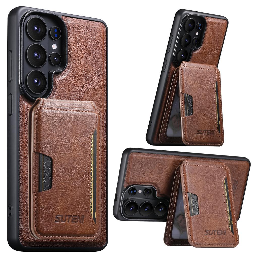 Luxury Leather Phone Case for Samsung Galaxy S26 Ultra S25 S24 S23 S22U Magnetic Attraction Detachable Card Holder Wallet Cover