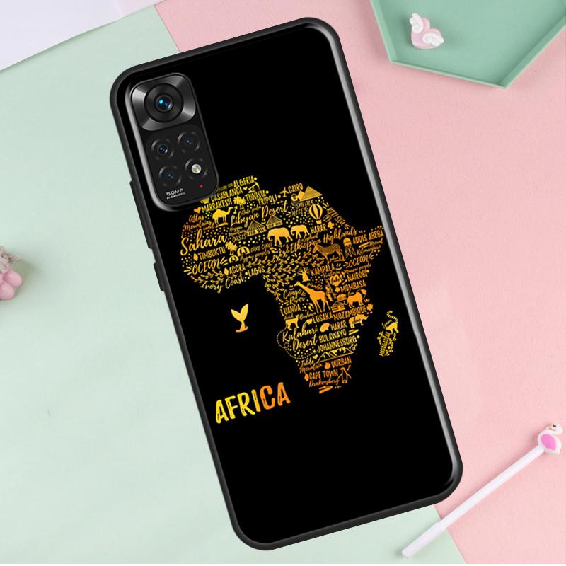 

География Карта Африки Раскрашенный Чехол Для Redmi Note 12 Pro Plus Для Redmi Note 10 8 9 11 Pro 12S 11S 10S 9S 9C 10C 12C Чехол Redmi Note 11 Pro