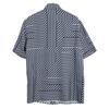 FENDI [Domestic Regular/2011 Made] FS0795 APQG Silk FF Pattern x Stripe S/S Shirt tops 38 NavyUsed
