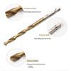 Haisidick 13-Piece Titanium Plated Hex Shank HSS Twist Drill Bit Set