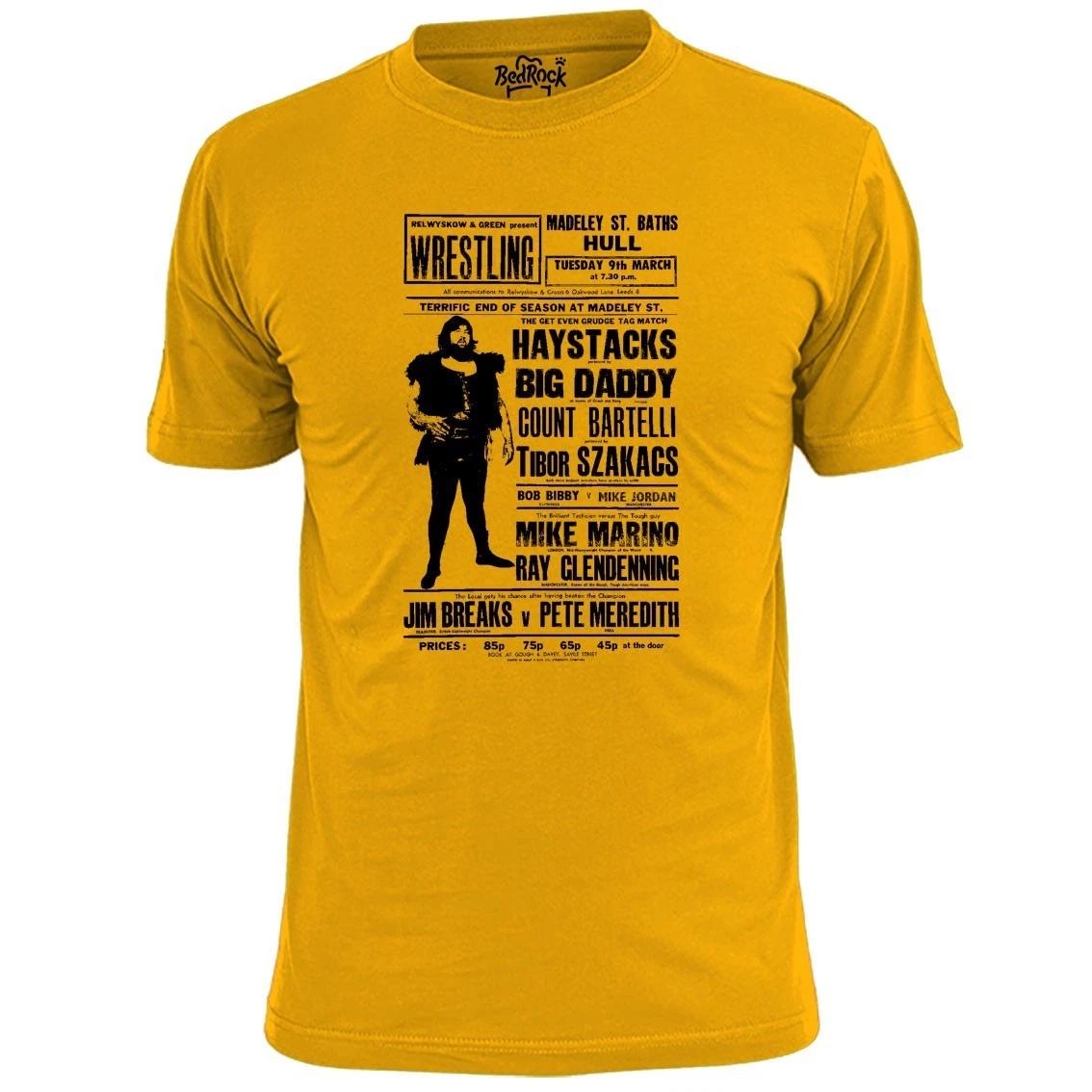 

Mens Giant Haystacks Big Daddy Wrestling Poster T shirt 2XL
