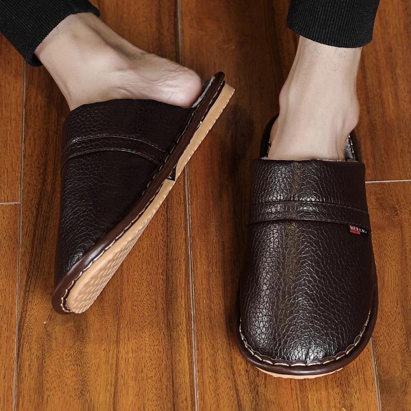 

Мужские хлопковые туфли, зимние хлопковые тапочки, домашние противоскользящие подошвы, теплые и модные водонепроницаемые хлопковые тапочки40-47 47 коричневый