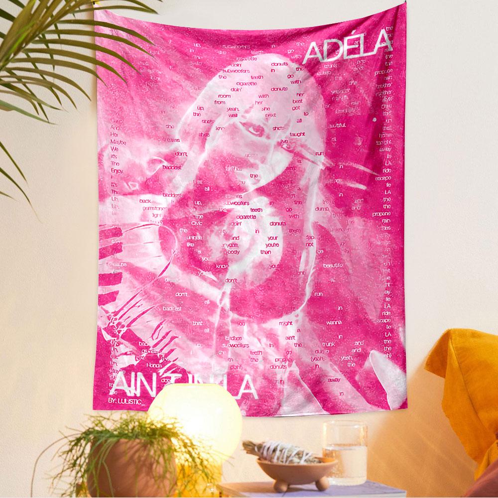 Adela Ain't in LA Tapestry Wall Hanging, Music Tour Poster Art, Trendy Wall Decor for Bedroom Living Room Dorm