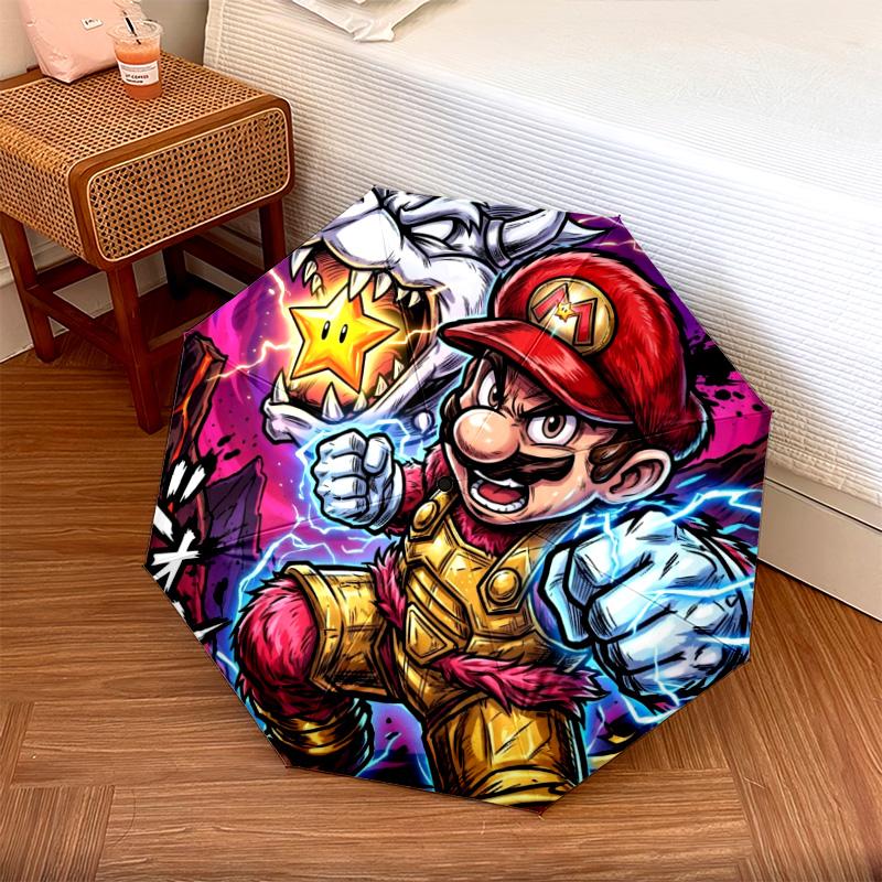 1PC Automatic Folding Umbrella Super Mario Pattern 8 Ribs Portable Foldable Travel Umbrella Christmas Birthday Gift разноцветный