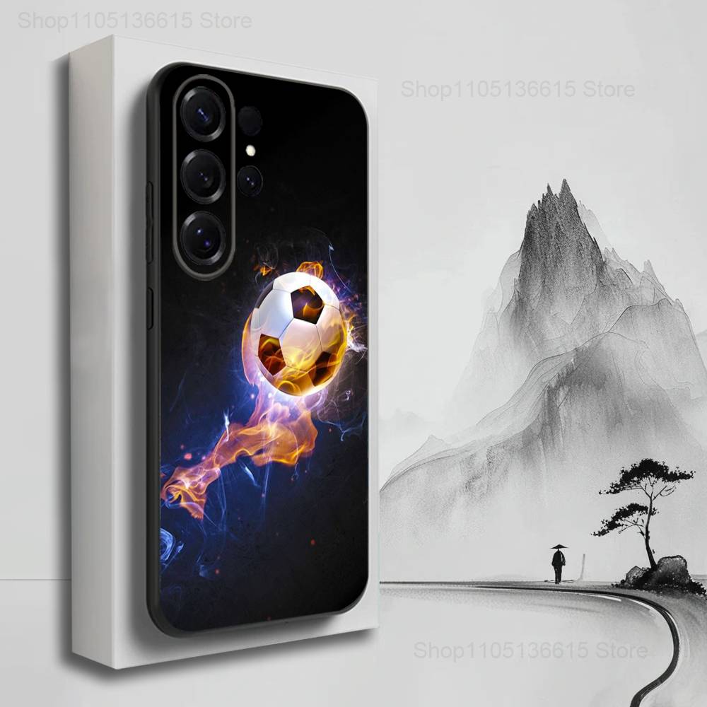 Sports Football Soccer For Samsung S9,S10,S20,S10,S21,S25,S24,S23,Ultra,FE,Plus,Lite,Soft Silicone Black Case