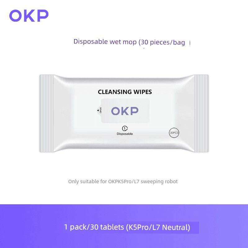 

OKP Sweeping Robot K5pro/L7 Mop Accessories Portable Disposable Wet Mop No Water Stains Rag Disposable Wet Mop [1 Pack] 30 Pieces